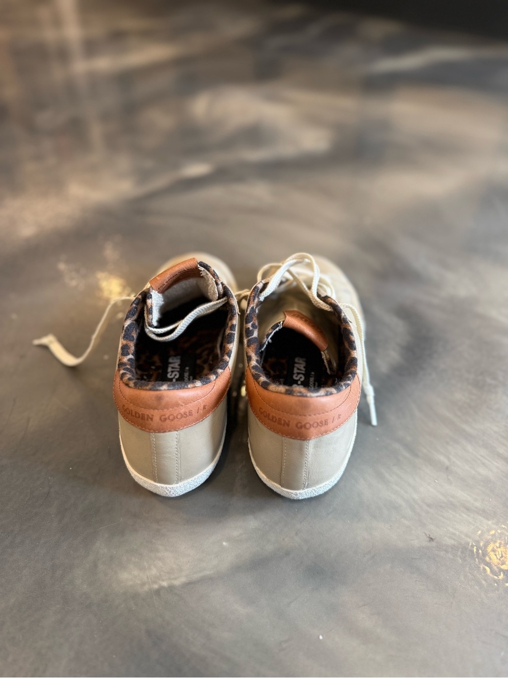Golden Goose Women’s Kids Lace-Up Sneakers with Leopard Lining - Picture 3 of 13